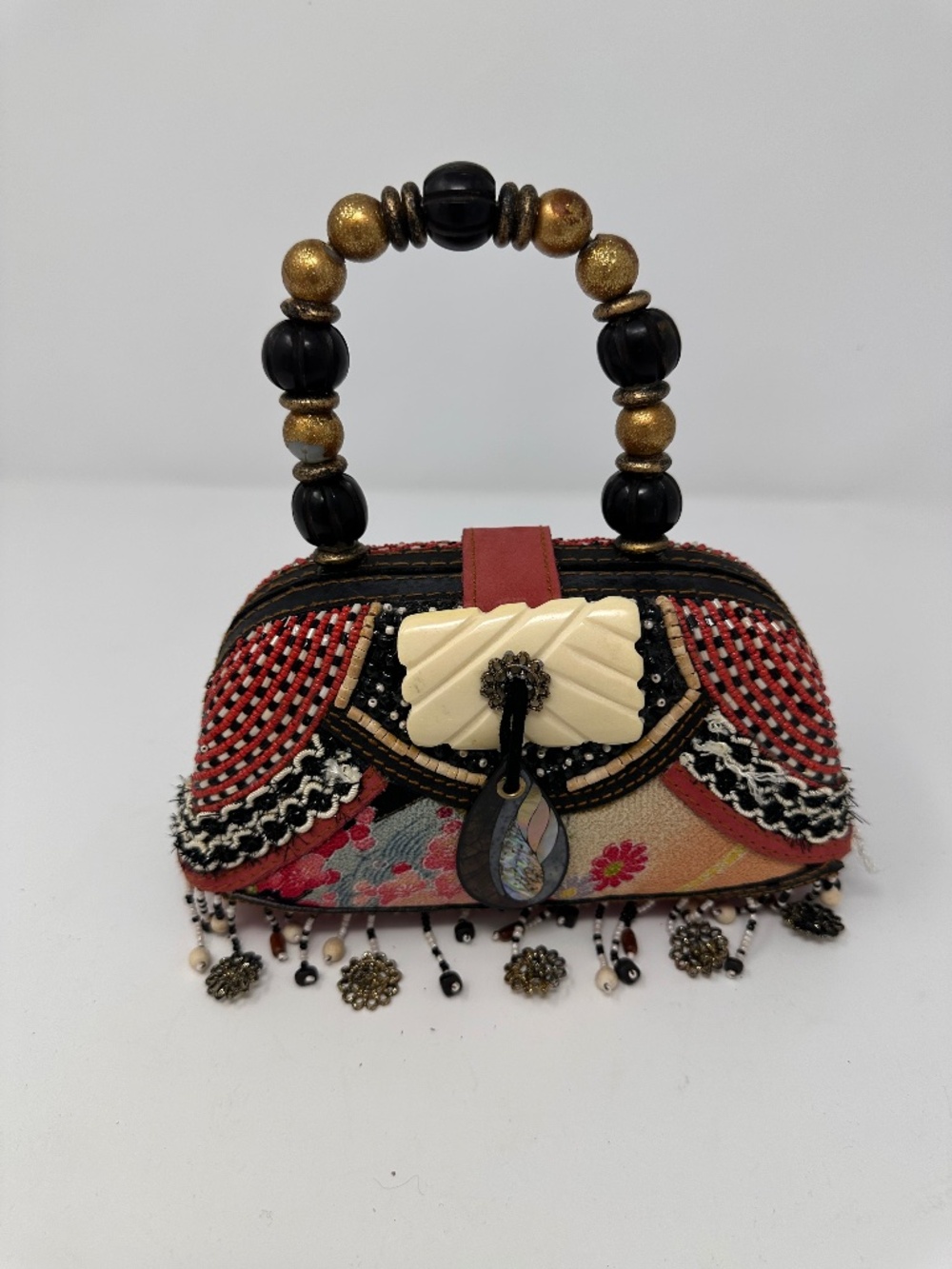 Mary Frances Beaded Top Handle Satchel